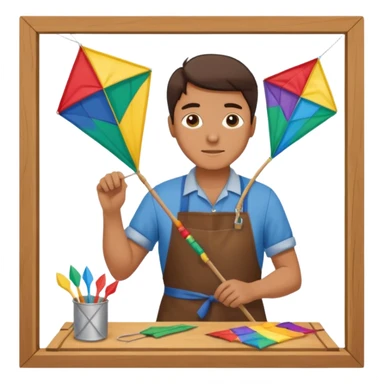 Kite Maker, making a kite pose. sticker