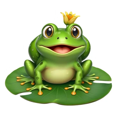 frog slipping on a lily pad with shocked expression sticker