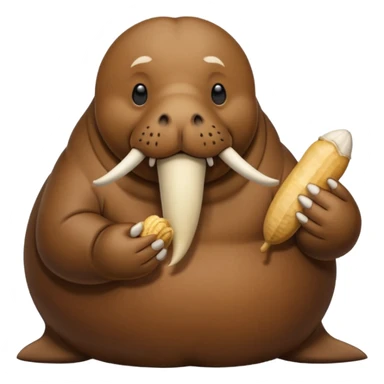 walrus holding peanut sticker