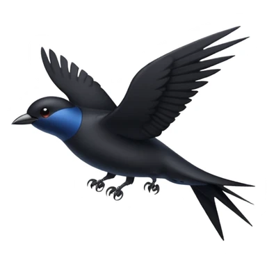 Black swallow flying sticker