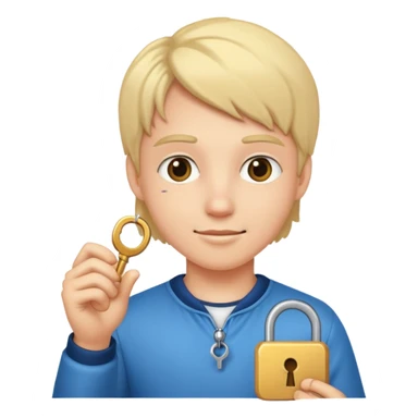 me holding a key sticker