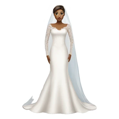 Long sleeve wedding dress sticker