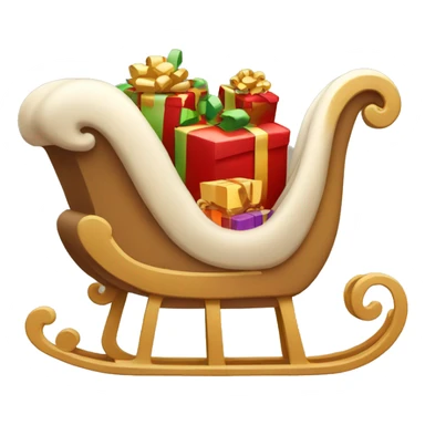 beige sleigh with gifts sticker