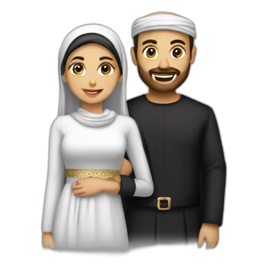 couple musulman homme noir femme arabe sticker