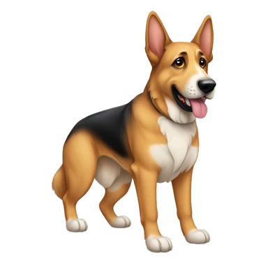 Hound dog with German shepherd coloring sticker