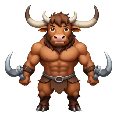 strong ox with large horns sticker