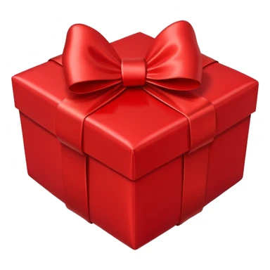 A red heart-shaped gift with a red bow sticker