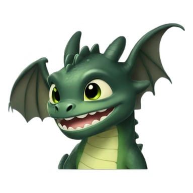 Toothless dragon smiling shy sticker