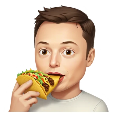 Elon musk eating a taco sticker