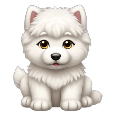 samoyed sit puppy full body sticker