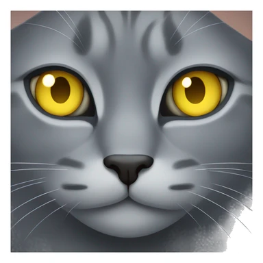 Gray cat with yellow eyes  sticker