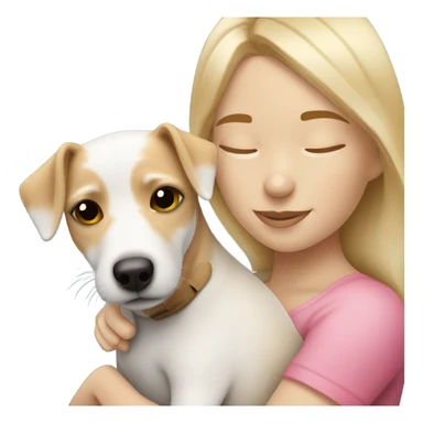 Blonde girl snuggling jack ru sticker