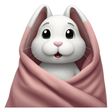 bunny under a blanket sticker