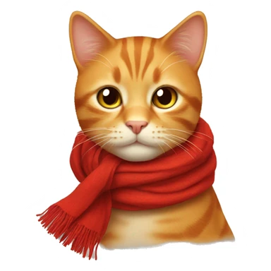 Ginger cat with red scarf sticker