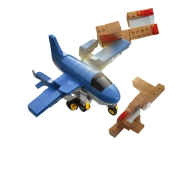 Plane hitting a lego building sticker