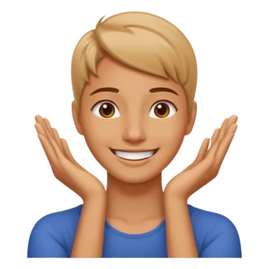 Hands on neck smiling  sticker