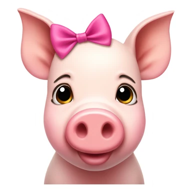 Pig with pink bow on forehead sticker
