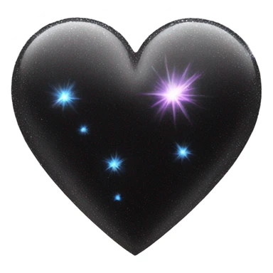 Black heart with sparkling  sticker