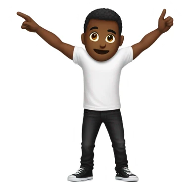 Guy pointing to the back of Vlone shirt  sticker