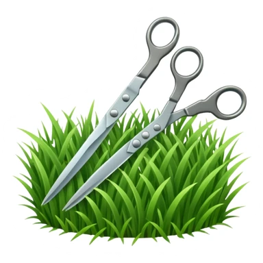  a pair of scisors cutting grass sticker