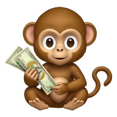 Monkey holding cash sticker