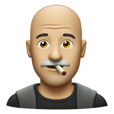 Bald man smoking a joint  sticker