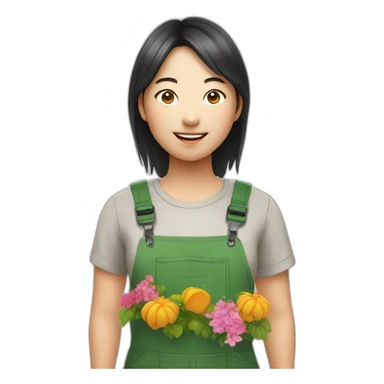 gardener asian girl sticker