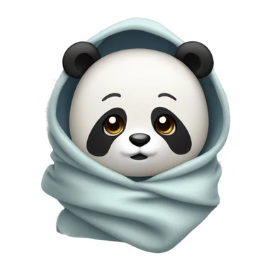 Panda wrapped in a blanket  with hood sticker