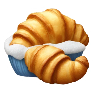 Croissant with powder sugar sticker