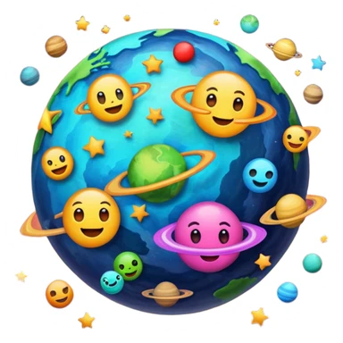 Has un planeta de emojis  sticker