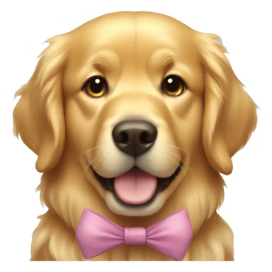 Golden retriever with bow  sticker