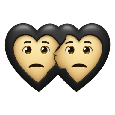 black heart two halves sticker