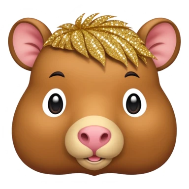 Capivara fofa com gliter sticker