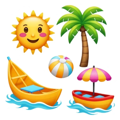 summer vacation icon sticker