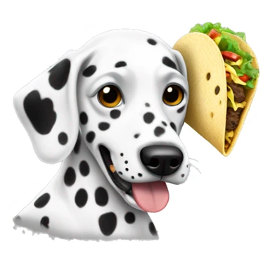 A Dalmatian eating a taco sticker