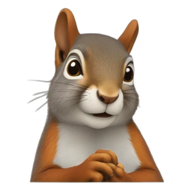 Squirrel thinker sticker