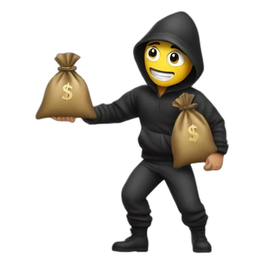 thief with money bag sticker