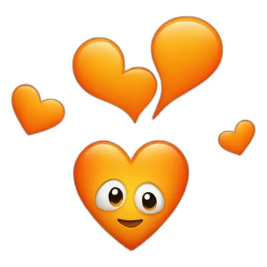 two orange hearts, one large in the center and one small above sticker