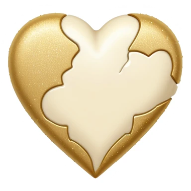 cream broken heart with sparkles  sticker