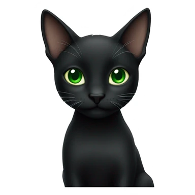 Black cat with green eyes ￼ sticker