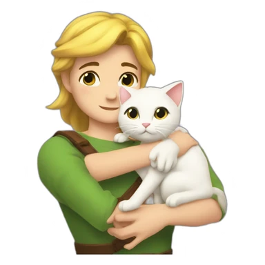 The princesse link hug a cat sticker