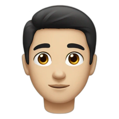 White boy with straight black hair and brown eyes sticker