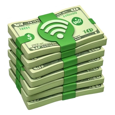 wifi money bill stack sticker