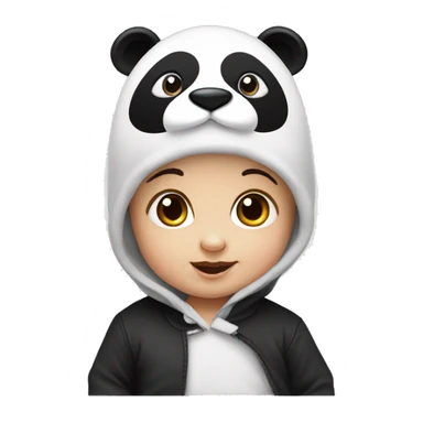 Baby wearing panda hat sticker