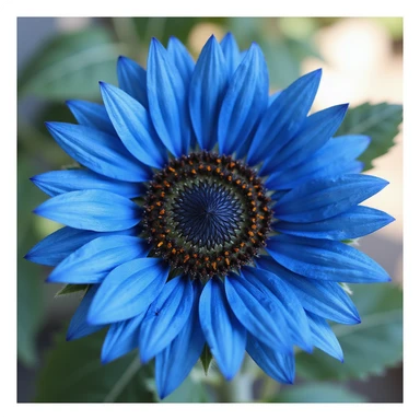 blue sunflower, realistic style, detailed petals sticker