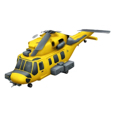 Military helicopter yellow sticker