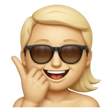 Smily Emoji Face with Hand Over Mouth  and sun glasses sticker