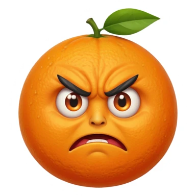 an angry orange sticker