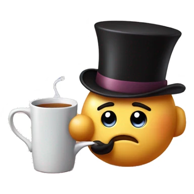 kirby, wearing a tophat and monocle, sipping tea sticker