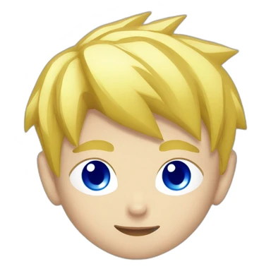 young san goku with short blond hair and blue eyes sticker